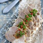 おろし玉ねぎでサッパリ茹で豚