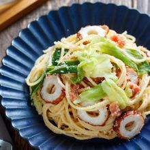 ちくわとキャベツの明太バタースパゲティ【#別茹で不要】