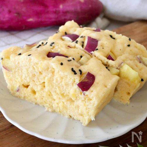 レンジで3分【米粉のさつまいも蒸しパン】