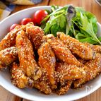 【手羽中の甘辛ごま揚げ】揚げずに簡単！カリッと香ばしい♡