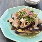 レンジで一発！なすと豚肉の薬味ぽん酢