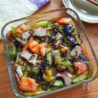 たことたっぷり野菜の塩こんぶサラダ