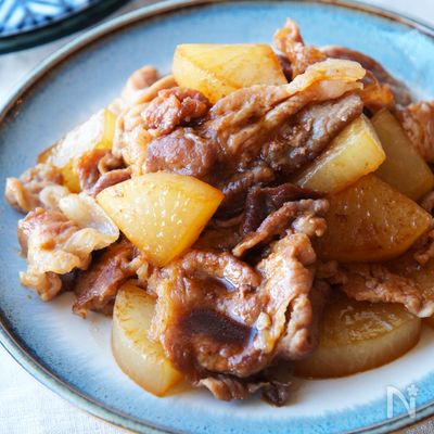 【豚こまと大根の照り焼き】白いごはんがもりもりすすむ♪