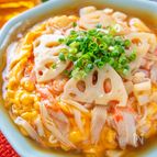 ふわシャキとろ〜り激うま！【れんこん入りかに玉あんかけご飯】
