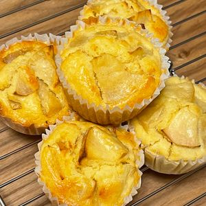 michuの作ってみた!投稿(果汁で焼く♪米粉のりんごたっぷりマフィン【砂糖なし】)