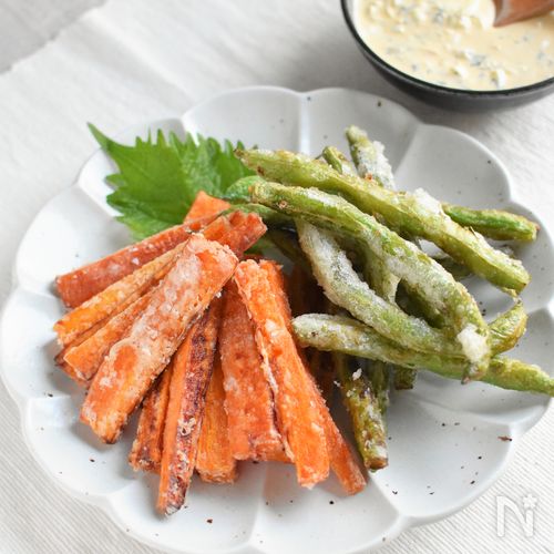食べだしたら止まらない！簡単♪フライド人参＆インゲン