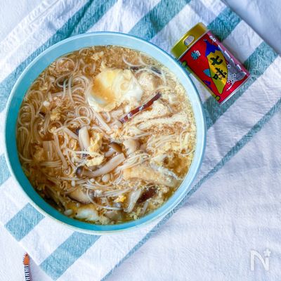 きのこと油揚げのとろみにゅうめん