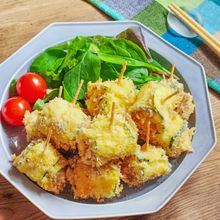 ☆くるくるズッキーニと豚チーズのフライ☆