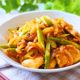 鶏むね肉とアスパラのバーベキューソース炒め