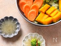 塩レモンで食べる蒸し野菜【フライパン蒸しでお手軽】