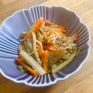 ゆかりの作ってみた!投稿(白だし香る♪きのこ入りきんぴらごぼう)