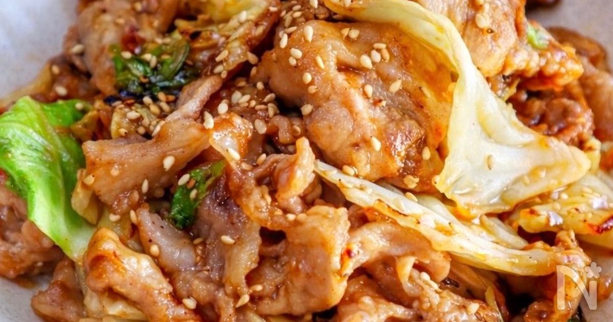 10分で爆速おかず♪【豚こまキャベツのピリ辛味噌炒め】