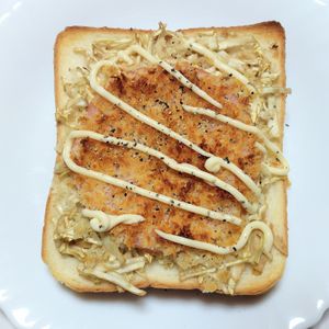 ふうかの作ってみた!投稿(ランチにもぴったり♪揚げない！ハムカツトースト)