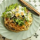 さっとできちゃう！しらすと水菜のペペロンチーノ