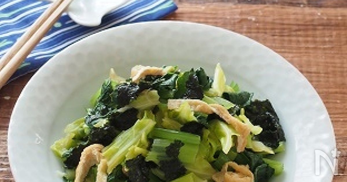 麺つゆ&レンジで5分！キャベツと小松菜の煮物