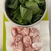 【鶏肉とほうれん草のヘルシークリーム煮】主食の材料はお好みでの下準備