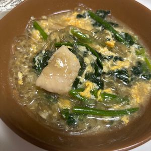 yの作ってみた!投稿(＊豚バラとほうれん草と春雨の卵とじ炒め＊)