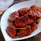 スペアリブのはちみつぽん酢照り煮
