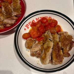 1467868の作ってみた!投稿(「ほりにし」で超簡単♪チキンソテーのミニトマトがけ)