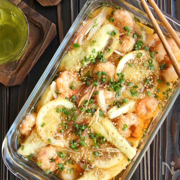 海老と茄子の南蛮漬け（動画あり）