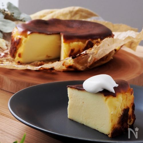 【さつまいもバスクチーズケーキ】混ぜて焼くだけ!