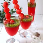 キウイソース🥝で食べる！ぷるぷるスイカ🍉ゼリー