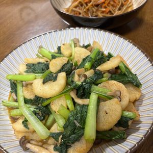 MYHRの作ってみた!投稿(やみつき♡『長芋ときのことほうれん草のバター醤油ソテー』)
