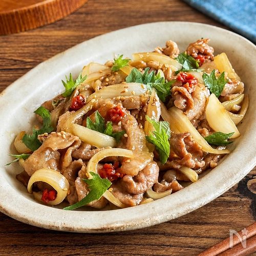 ごはんがすすむ♪ひと味違う【うめ〜！豚こまの甘辛生姜焼き】