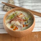 鯖水煮缶でピリ辛豆乳スープ