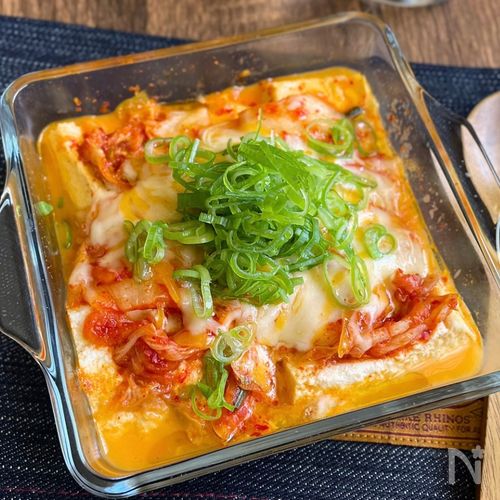 【作業3分】のせてチンするだけ「豆腐のキムチーズのっけ」