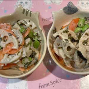 すみれの作ってみた!投稿(レンジで簡単！デリ風♡れんこんとひじきのサラダ)