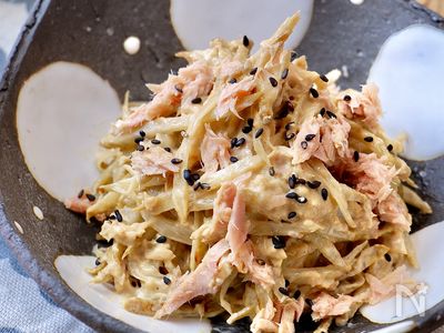 炒めごぼうのツナマヨサラダ】最高に旨い！香ばし旨味副菜♡ | レシピ
