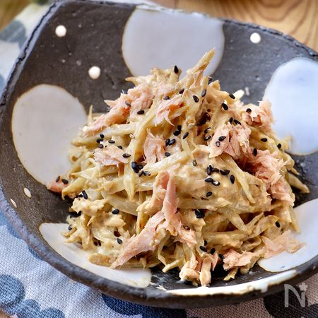 最高に旨い 炒めごぼうのツナマヨサラダ 香ばし旨味副菜 By Rinaty りなてぃ レシピサイト Nadia ナディア プロの料理家のおいしいレシピ