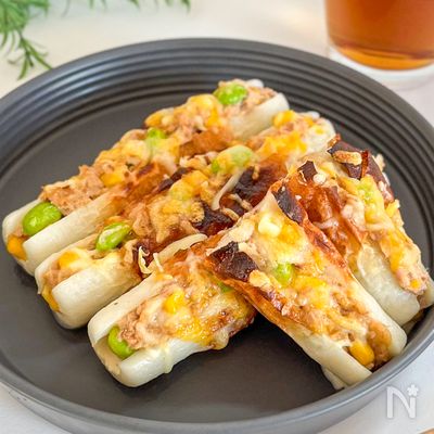 お弁当にぴったり！ちくわのツナマヨチーズ焼き