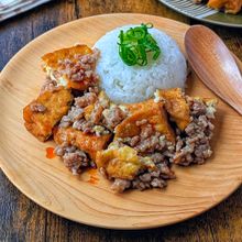 【厚揚げの豚ひき肉あん】包丁いらずパパっと完成✨️