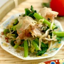 ほうれん草ともやしのわさびおかか和え【腸活・作りおき】