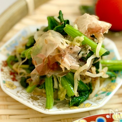 ほうれん草ともやしのわさびおかか和え【腸活・作りおき】