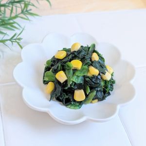 AYANO.•*¨*•.☆の作ってみた!投稿(【ほうれん草とコーンの鶏がら和え】パパッと作れる簡単副菜)