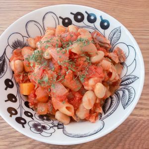 ミルクの作ってみた!投稿(【栄養たっぷり】マメロニ鯖トマビーンズ)