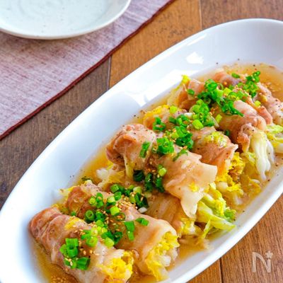 豚巻き白菜のレンジ蒸し【レンジで簡単！やみつき味♪】
