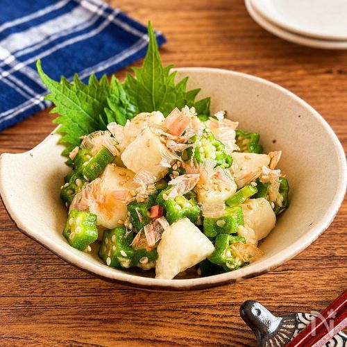 夏の小鉢に♪【オクラと長芋のさっぱりポン酢和え】