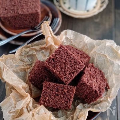 レンジで5分♪濃厚ふわふわチョコ蒸しパン