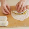 混ぜて焼くだけ、簡単皮から作る「揚げない米粉春巻き」の工程6
