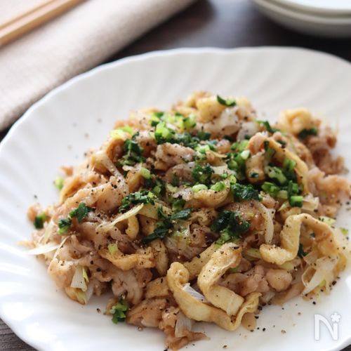 【豚肉とお揚げのオイスター炒め】簡単美味しい節約レシピ