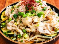 簡単さっぱり♪【豚しゃぶもやしズッキーニの香味だれ】