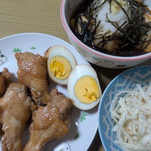 花月雨音🪷の作ってみた!投稿(【手羽元とゆで卵の甘辛煮】ほったらかし♪作業時間１０分♡)