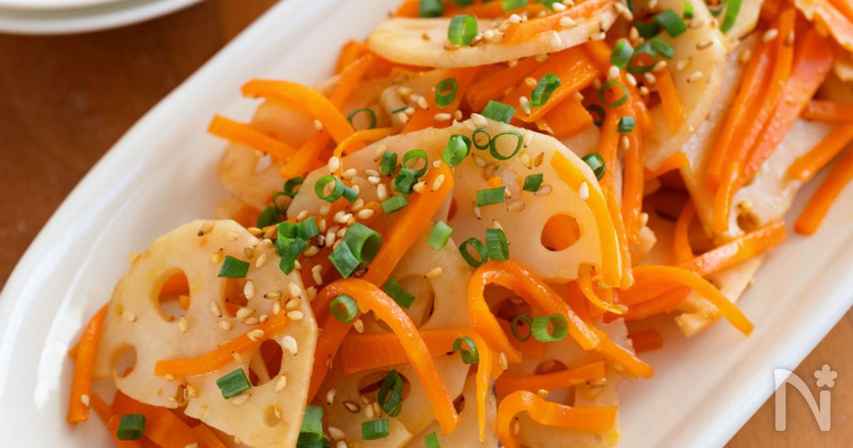 『れんこんとにんじんの塩きんぴら』あっさり美味しい♬簡単！