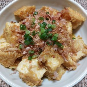 よっこの作ってみた!投稿(【絹揚げとツナの和風カレー風味】レンチン一発！冷やしても◎)