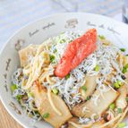 エリンギとシラスの明太バターパスタ
