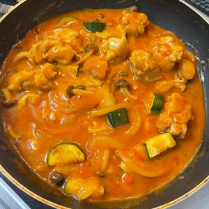 941159の作ってみた!投稿(鶏肉の無水♡トマトクリーム煮【#簡単#スピードおかず】)